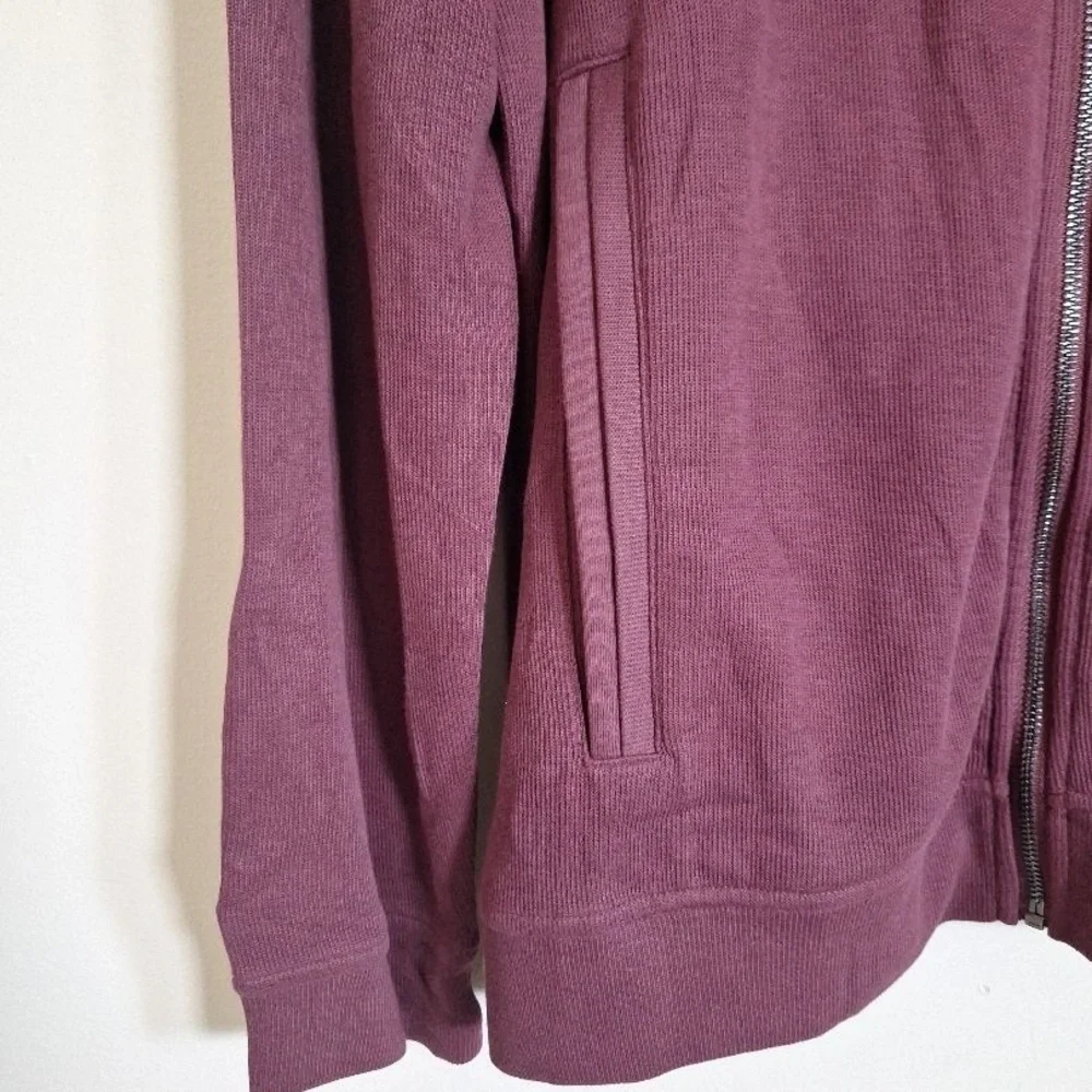Tasso Elba Maroon Knit Full Zip Stand Up Collar Ribbed Jacket Size XL